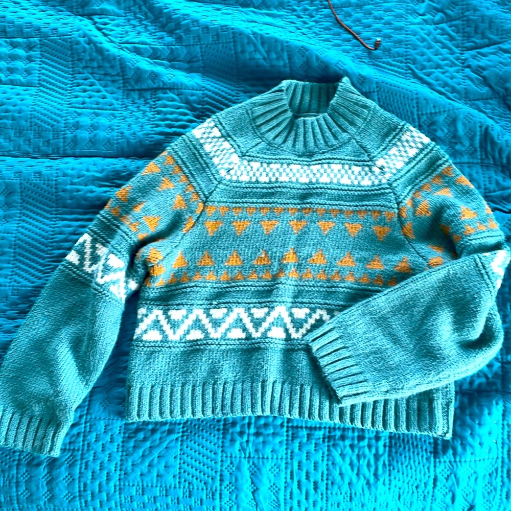 A turtle neck crop sweater